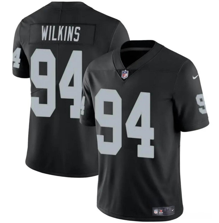 Men's Las Vegas Raiders #94 Christian Wilkins Black Vapor Football Stitched Jersey